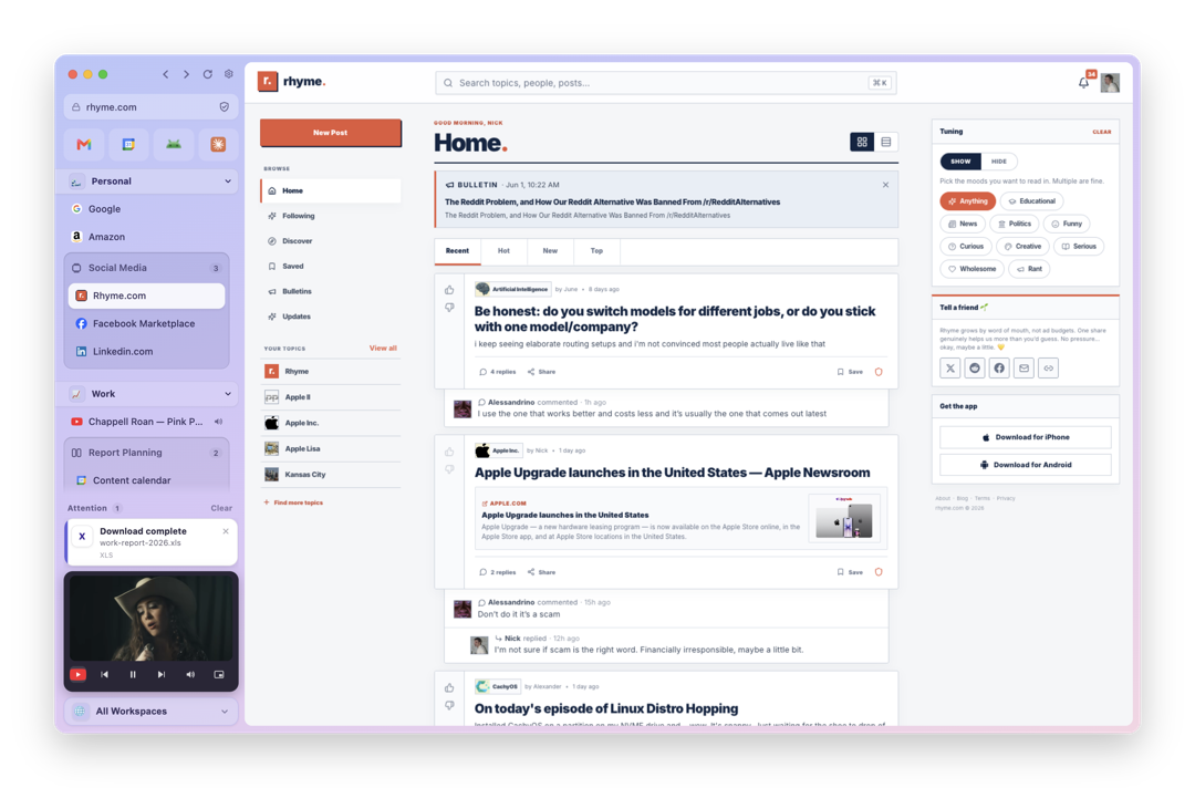 Viola, a calm browser by the makers of Charlie
